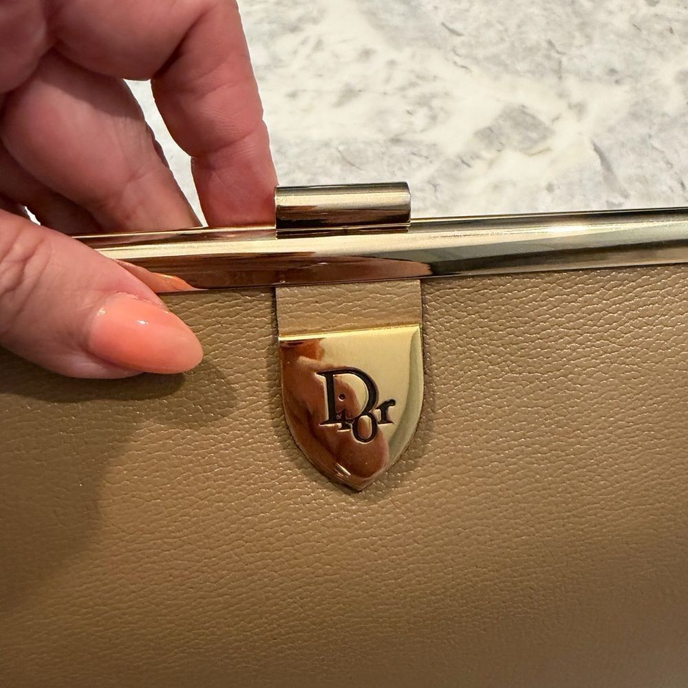 Christian Dior Tan Leather Clutch - Picture 4 of 8